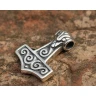 Silberner Anhänger Thors Hammer mit Spiralen (Ag 925)