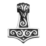 Silberner Anhänger Thors Hammer mit Spiralen (Ag 925)