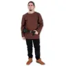 Long-sleeved cotton tunic - brown