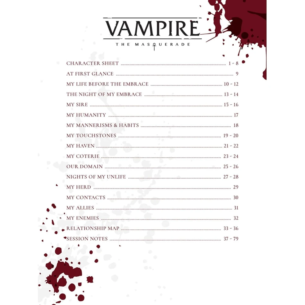 Vampire: The Masquerade 5th Edition Character Journal