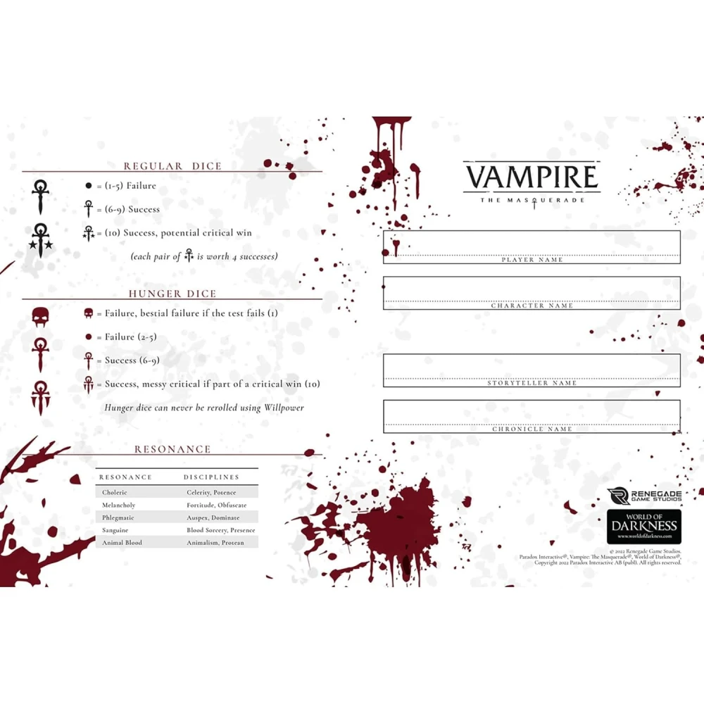 Vampire: The Masquerade 5th Edition Character Journal
