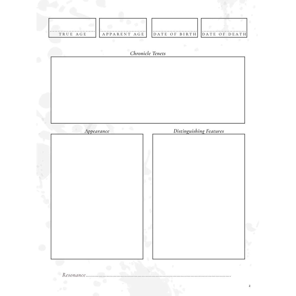 Vampire: The Masquerade 5th Edition Character Journal