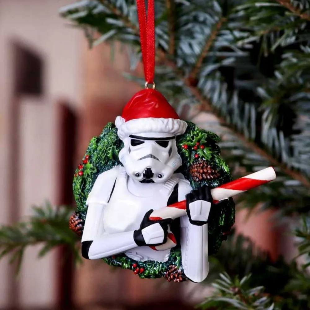 Vianočná ozdoba Star Wars - Stormtrooper s vianočným vencom
