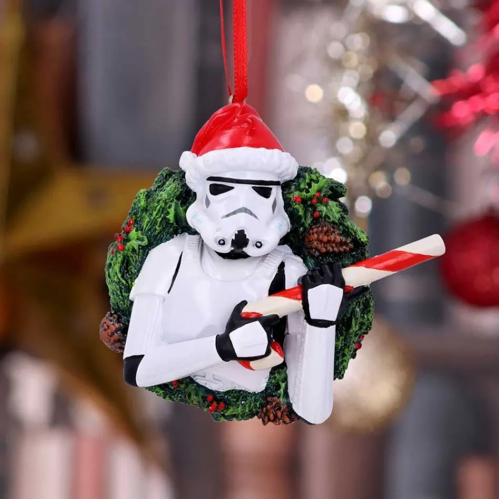 Vianočná ozdoba Star Wars - Stormtrooper s vianočným vencom