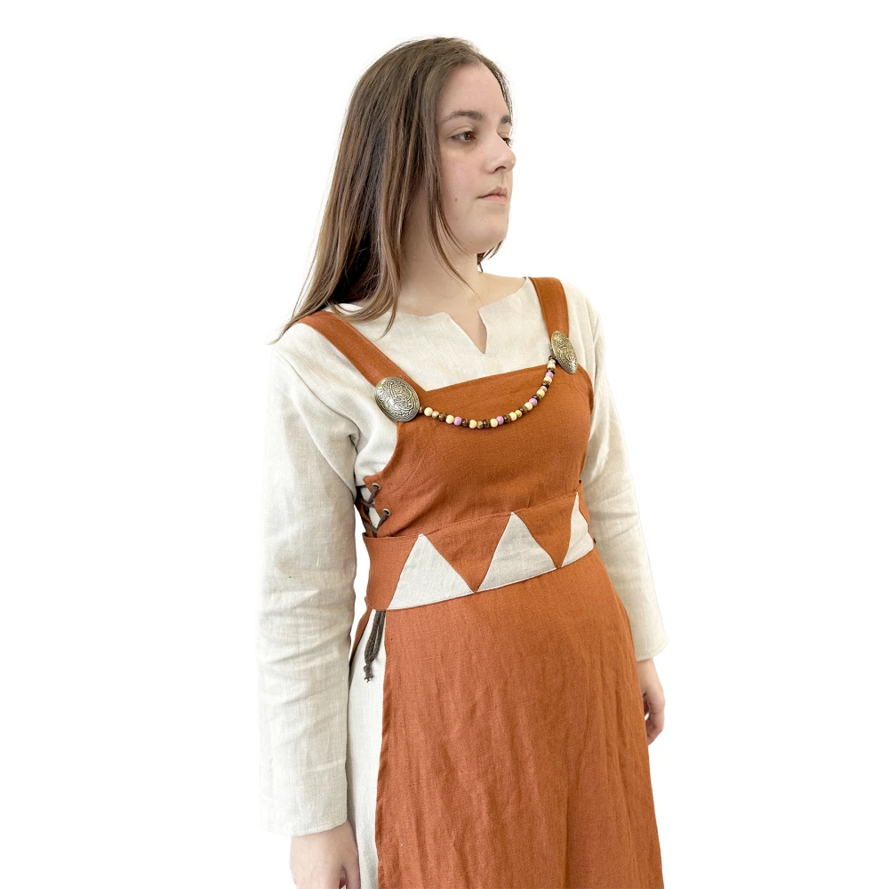 Vikingské zásterové šaty - tehlové