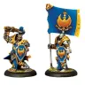 Warmachine: Cygnar - Sword Knight Officer & Standard Bearer