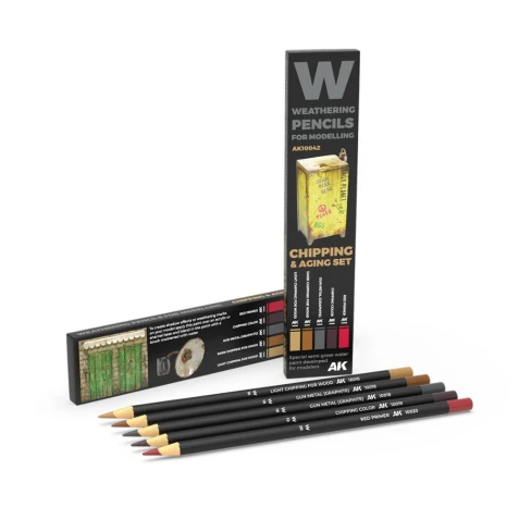 Weathering Pencils AK Interactive - Chipping and Aging set (5ks)