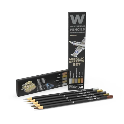Weathering Pencils AK Interactive - Metallic Effects set (5 ks)
