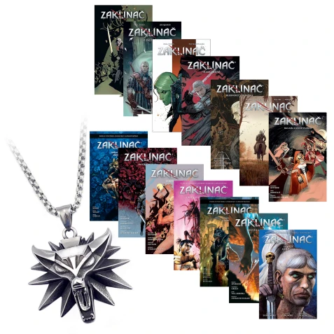 Zaklínač komiks – komplet 14 kníh s vlčím amuletom