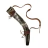 Leather Drinking Horn Holder, Decorated