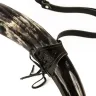 Leather Drinking Horn Holder, Decorated