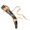 Leather Drinking Horn Holder, Decorated