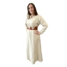 Embroidered Linen Belt - Brick Red
