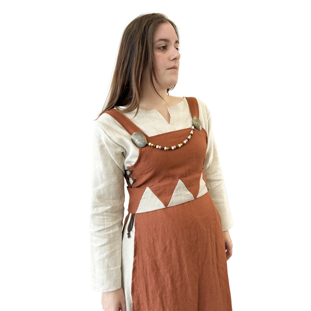 Embroidered Linen Belt - Brick Red